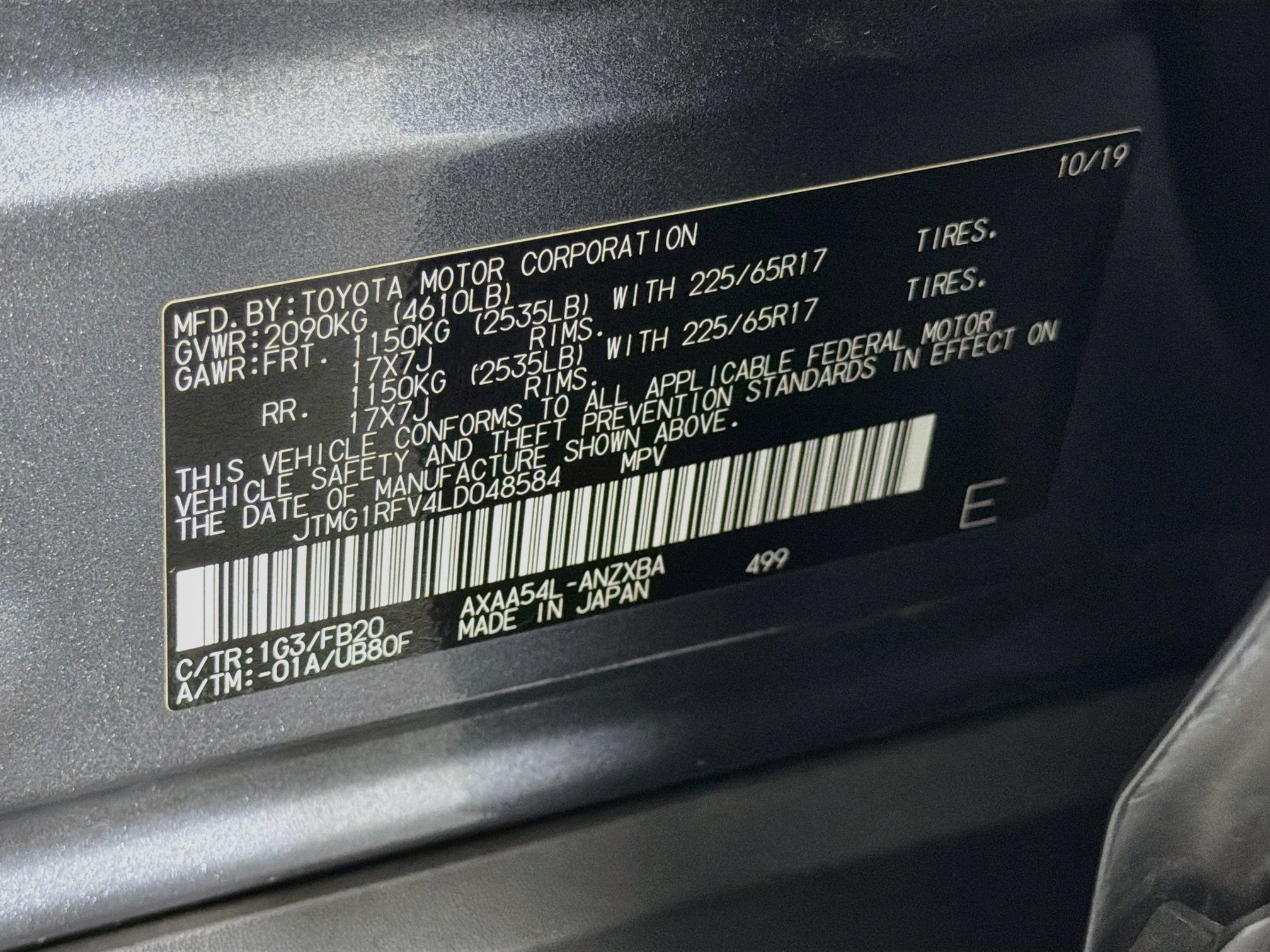 Used 2020 Toyota RAV4 LE w/ All Weather Liner Package AWD/4WD image 12