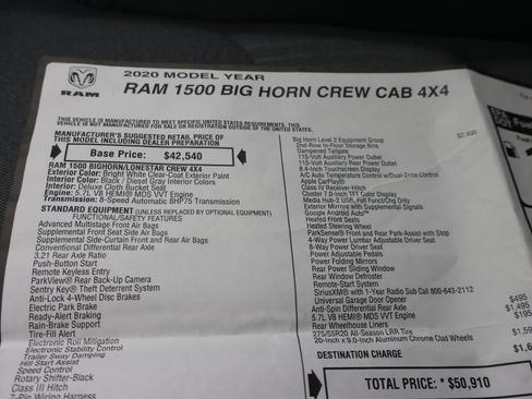 Used 2020 RAM 1500 Big Horn AWD/4WD image 60