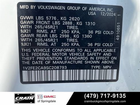 Used 2025 Volkswagen Atlas Cross Sport SEL Premium R-Line AWD/4WD image 33