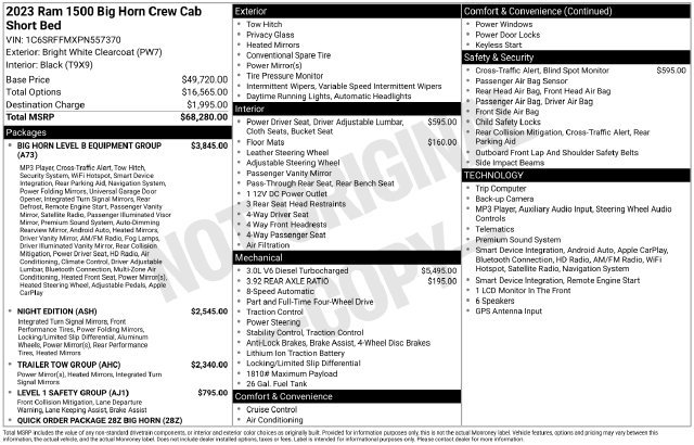 Used 2023 RAM 1500 Big Horn AWD/4WD image 3