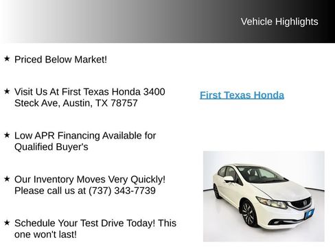 Used 2014 Honda Civic EX-L image 9