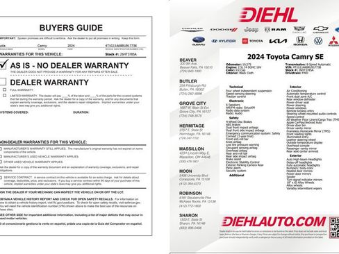 Used 2024 Toyota Camry SE FWD image 37