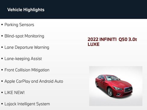 Used 2022 INFINITI Q50 Luxe w/ Cargo Package AWD/4WD image 68
