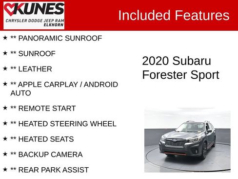 Used 2020 Subaru Forester Sport w/ Popular Package #2 AWD/4WD image 3
