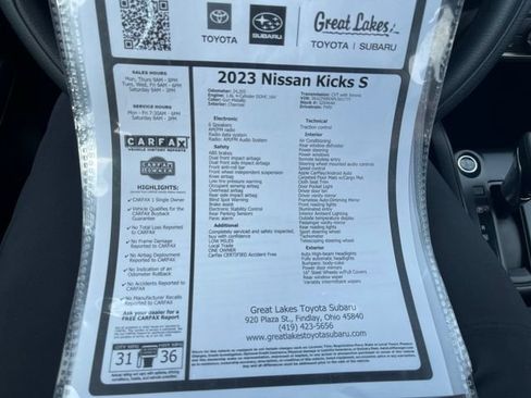 Used 2023 Nissan Kicks S w/ Interior Electronics Package FWD image 27
