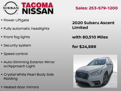 Used 2020 Subaru Ascent Limited w/ Technology Package AWD/4WD image 8