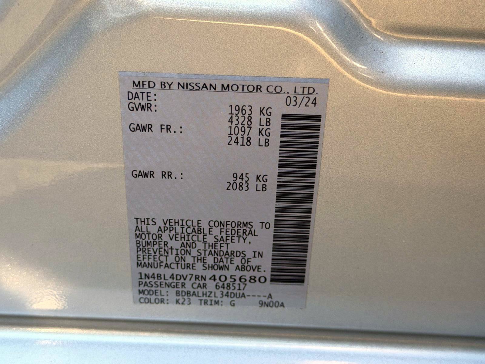 Used 2024 Nissan Altima 2.5 SV FWD image 33