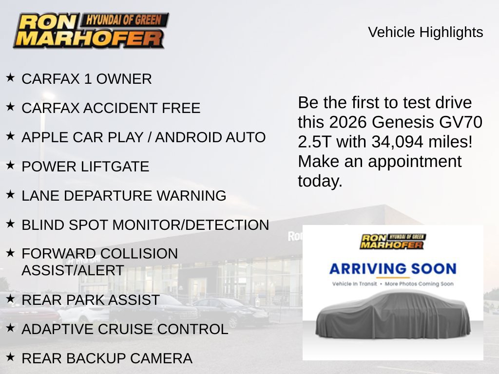 Used 2026 Genesis GV70 2.5T AWD/4WD image 2