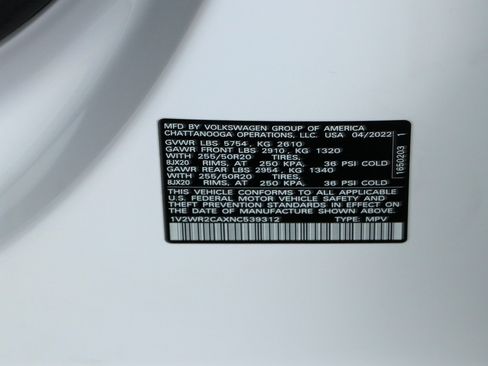 Used 2022 Volkswagen Atlas SE FWD image 33