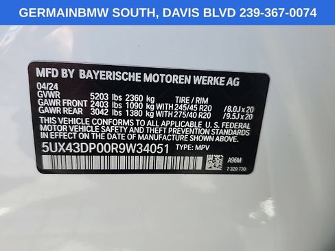 Certified 2024 BMW X3 sDrive30i w/ M Sport Package RWD image 23