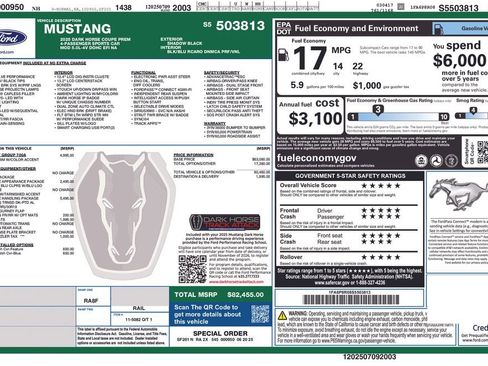 New 2025 Ford Mustang Dark Horse w/ Dark Horse Handlin Package image 13