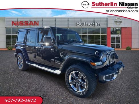 Used 2019 Jeep Wrangler Unlimited Sahara w/ LED Lighting Group image 1