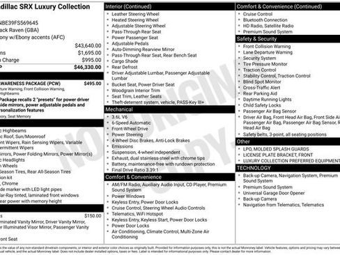 Used 2015 Cadillac SRX Luxury w/ Driver Awareness Package FWD image 9