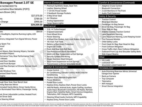 Used 2022 Volkswagen Passat 2.0T SE image 19