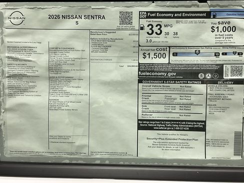Used 2026 Nissan Sentra S w/ S Cold Weather Package image 11