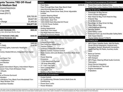 Used 2023 Toyota Tacoma TRD Off-Road w/ Technology Package AWD/4WD image 28