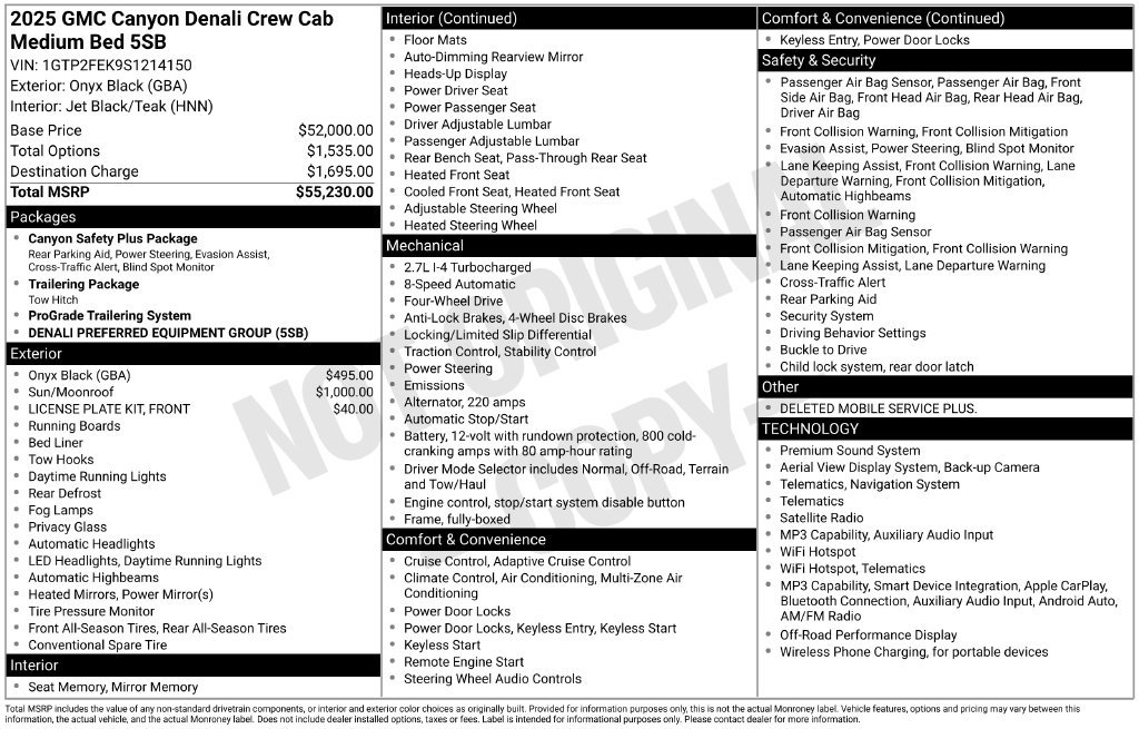 Used 2025 GMC Canyon Denali AWD/4WD image 40