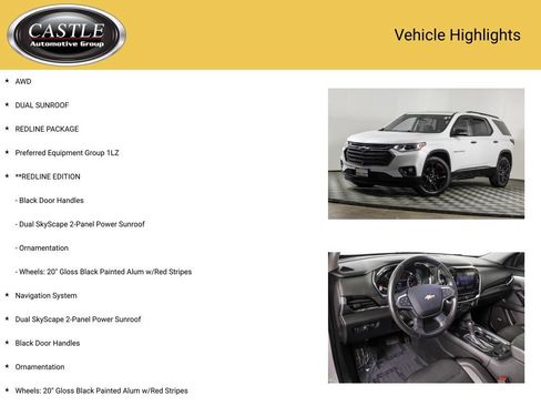 Used 2020 Chevrolet Traverse Premier w/ Redline Edition AWD/4WD image 3