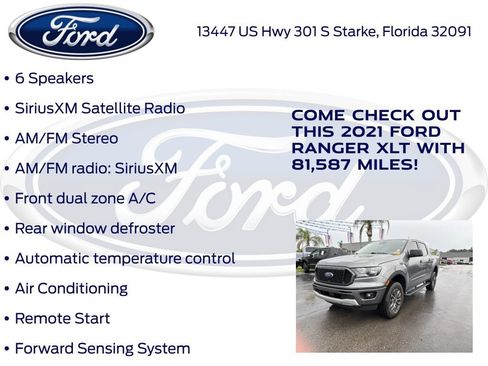 Certified 2021 Ford Ranger XLT w/ Equipment Group 301A Mid RWD image 17