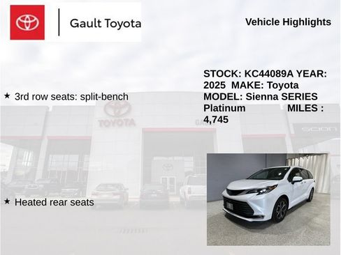 Certified 2025 Toyota Sienna Platinum AWD/4WD image 6