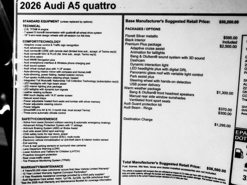 New 2026 Audi A5 2.0T Premium Plus AWD/4WD image 31