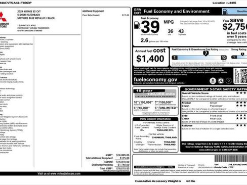Used 2024 Mitsubishi Mirage ES FWD image 4