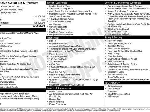 Used 2025 MAZDA CX-50 AWD 2.5 S w/ Premium Package image 33