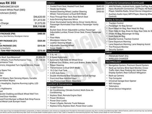 Used 2021 Lexus RX 350 AWD w/ Premium Package image 17