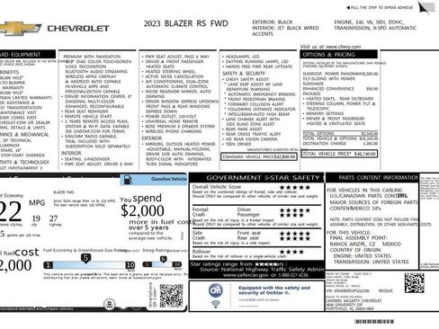 Used 2023 Chevrolet Blazer RS w/ Enhanced Convenience Package FWD image 48