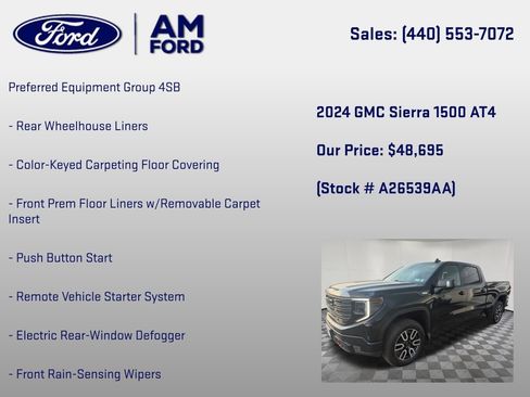 Used 2024 GMC Sierra 1500 AT4 w/ AT4 Preferred Package AWD/4WD image 12