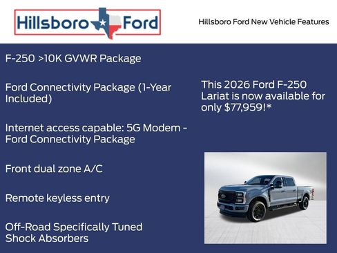 New 2026 Ford F250 Lariat w/ Black Appearance Package image 14