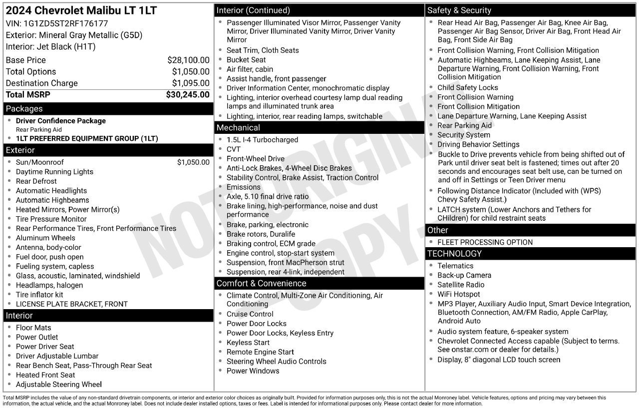 Used 2024 Chevrolet Malibu LT FWD image 30