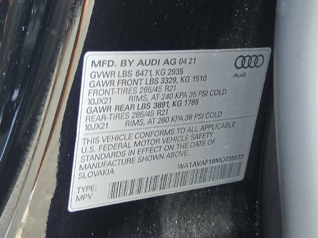 Used 2021 Audi Q8 Premium w/ Black Optic Package AWD/4WD image 27