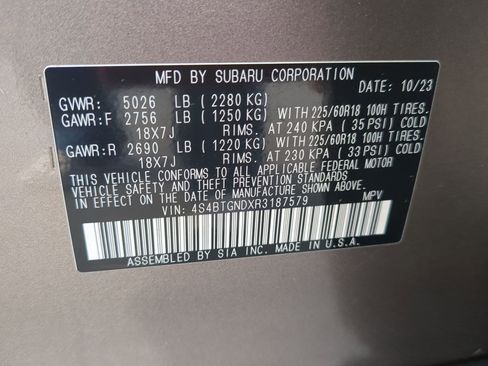 Certified 2024 Subaru Outback Limited XT image 24