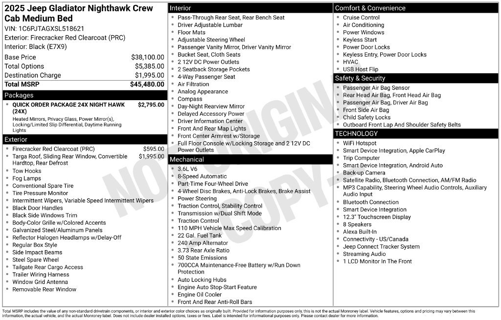 Used 2025 Jeep Gladiator Sport AWD/4WD image 20