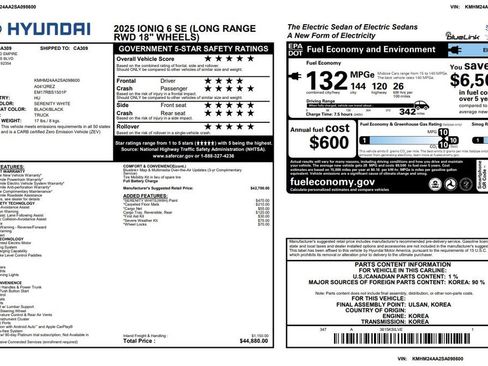 Used 2025 Hyundai Ioniq 6 SE RWD image 2
