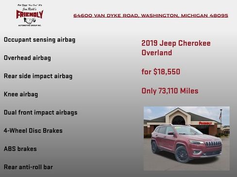Used 2019 Jeep Cherokee Overland w/ Technology Group image 30