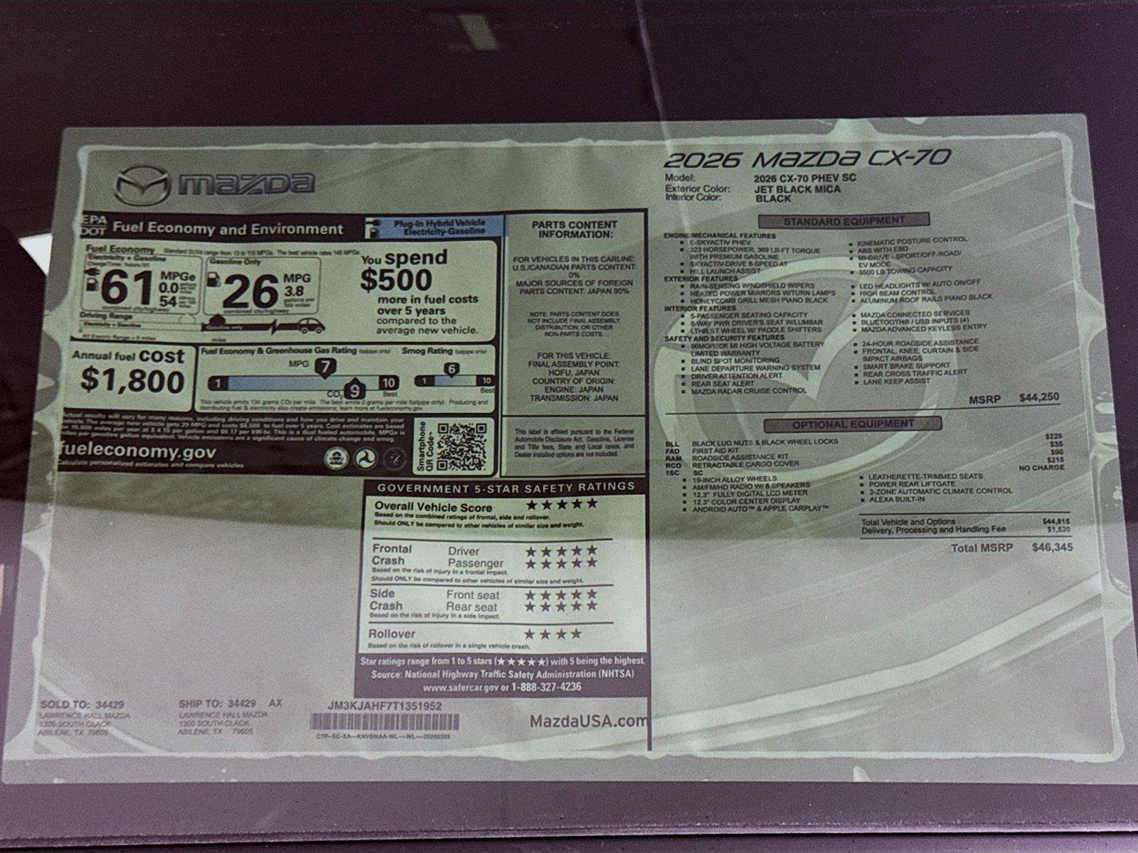 New 2026 MAZDA CX-70 SC AWD/4WD image 20