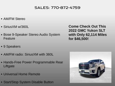 Used 2022 GMC Yukon SLT w/ SLT Luxury Package image 27