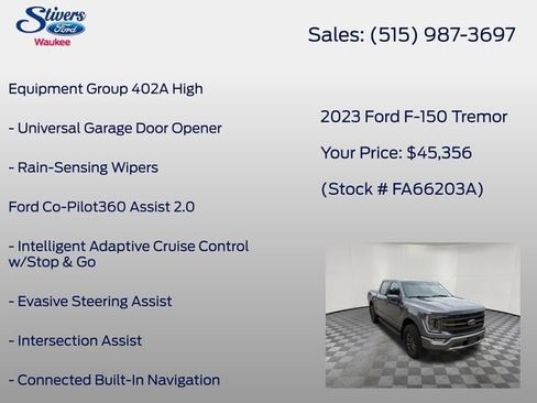 Used 2023 Ford F150 Tremor w/ Equipment Group 402A High AWD/4WD image 8