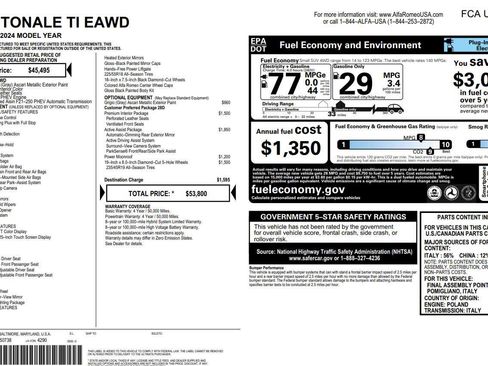 Used 2024 Alfa Romeo Tonale Ti w/ Active Assist Package image 2