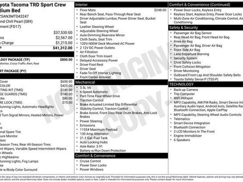 Used 2021 Toyota Tacoma TRD Sport w/ Technology Package AWD/4WD image 30