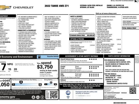 Used 2022 Chevrolet Tahoe Z71 w/ Luxury Package image 32