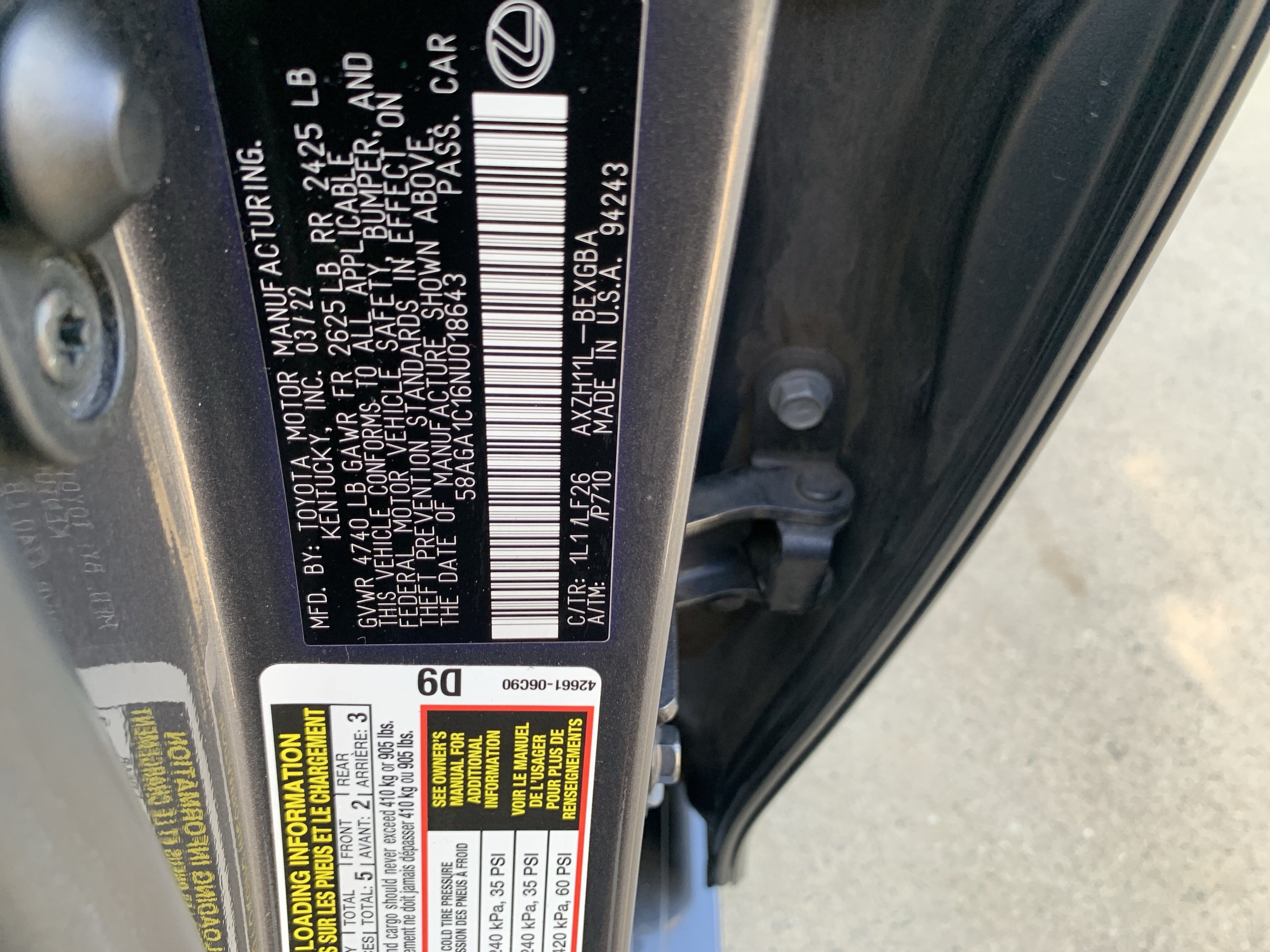 Used 2022 Lexus ES 300h F Sport w/ Accessory Package 2 FWD image 36