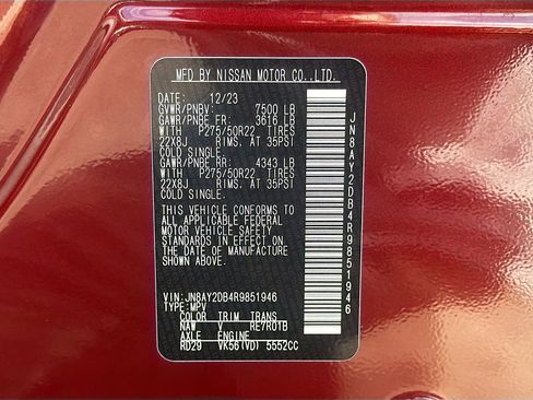 Used 2024 Nissan Armada Platinum w/ Captain's Chairs Package image 45