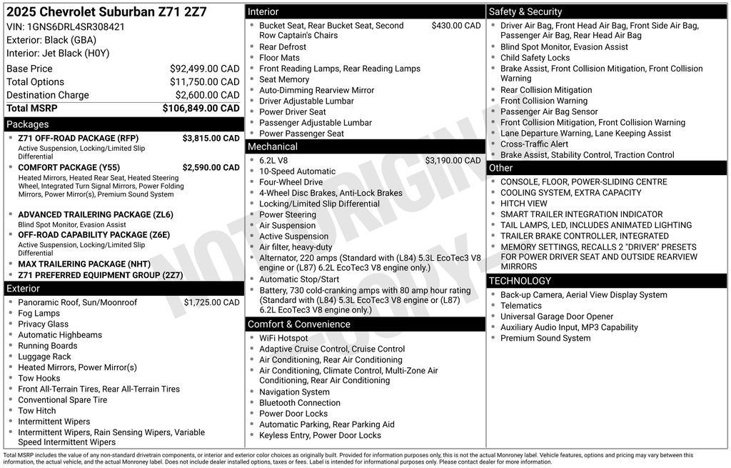 Used 2025 Chevrolet Suburban Z71 w/ Z71 Off-Road Package AWD/4WD image 42