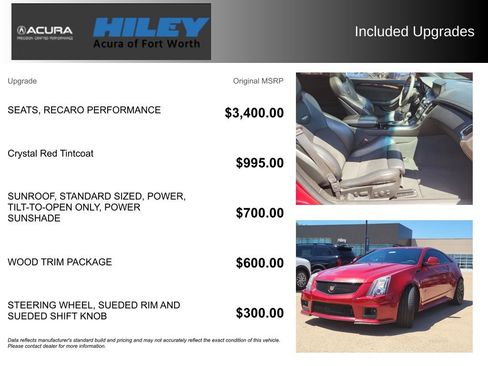 Used 2011 Cadillac CTS V w/ Wood Trim Package RWD image 5