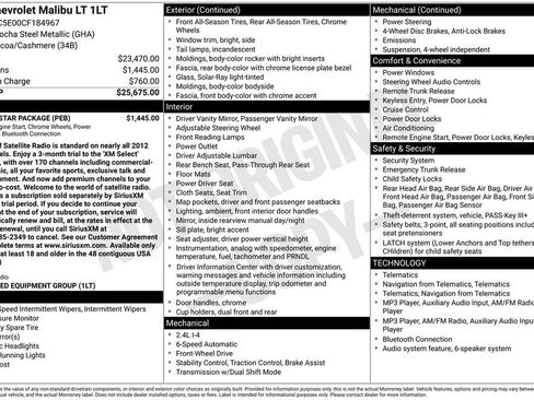 Used 2012 Chevrolet Malibu LT w/ 1LT All-Star Package FWD image 10