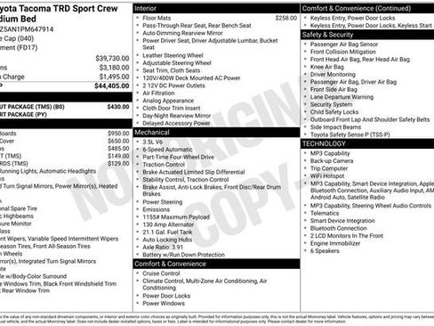 Used 2023 Toyota Tacoma TRD Sport w/ Black Out Package (TMS) AWD/4WD image 4