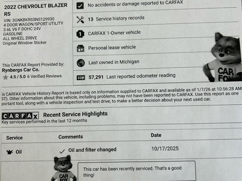 Used 2022 Chevrolet Blazer RS w/ Enhanced Convenience Package image 35